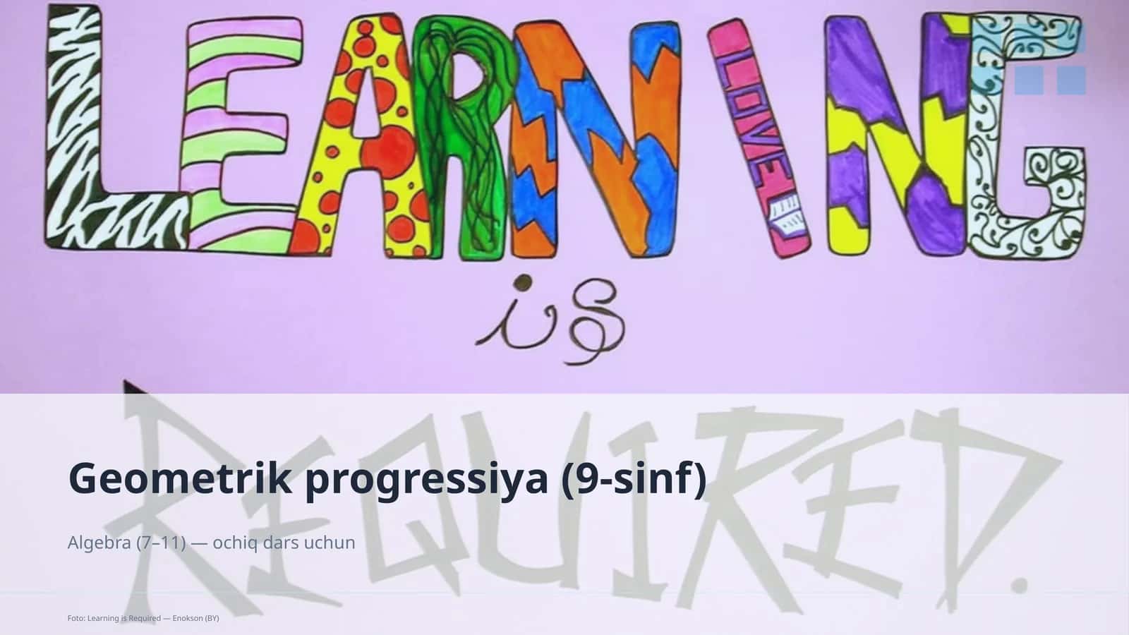 Geometrik progressiya (9-sinf) 1