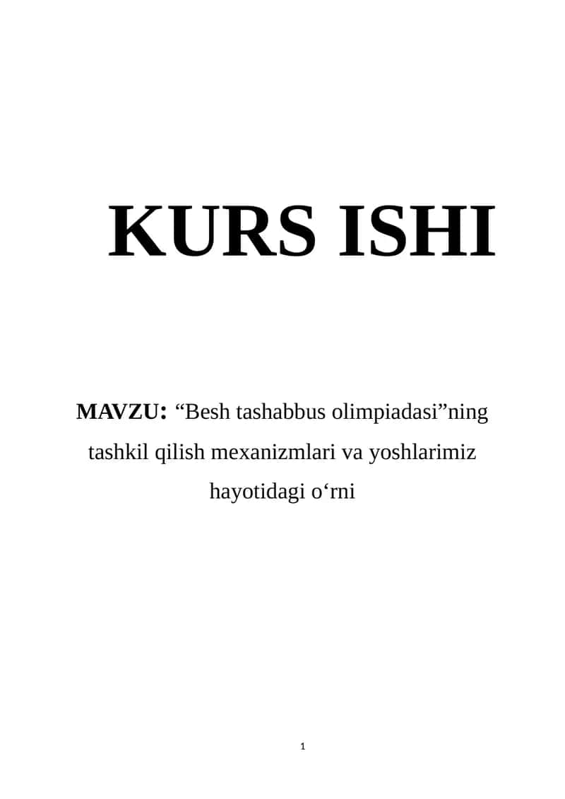 Besh tashabbus olimpiadasi 1