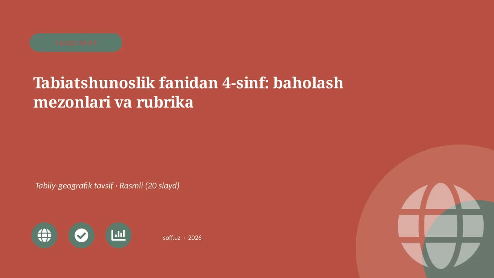 Tabiatshunoslik fanidan 4-sinf: baholash mezonlari va rubrika 1