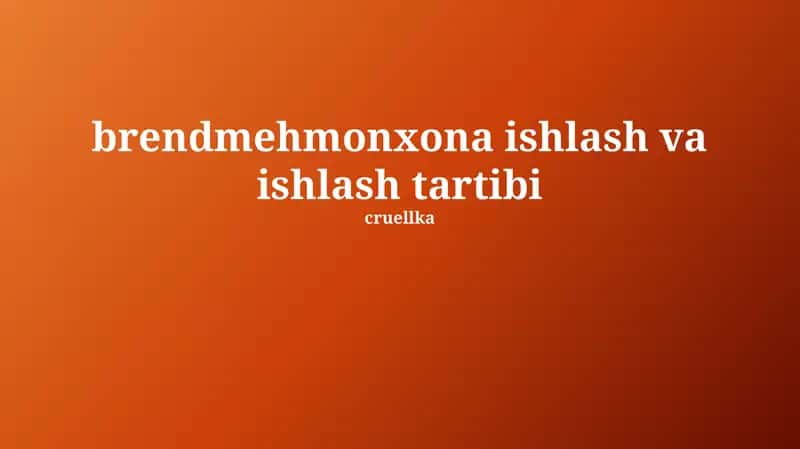 Mehmonxona operatsiyalari 1