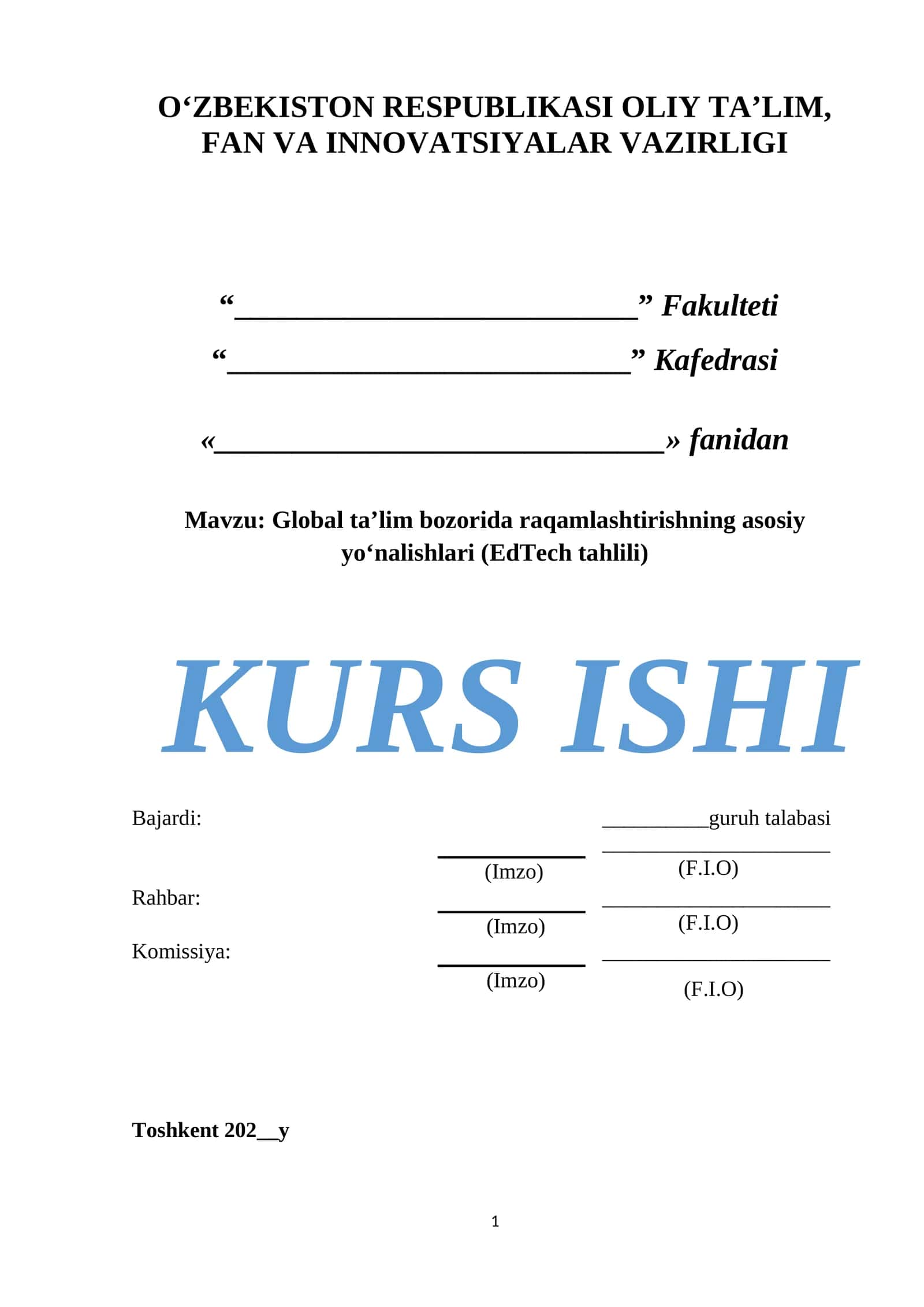Global ta’lim bozorida raqamlashtirishning asosiy yo‘nalishlari (EdTech tahlili) 1