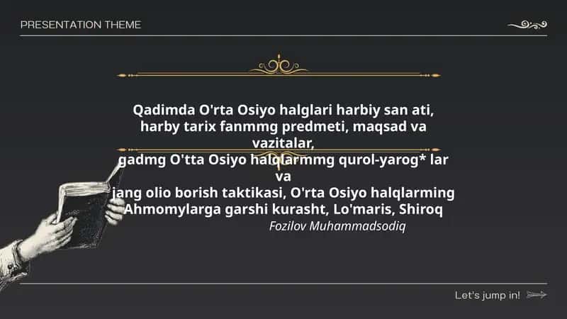 Qadimda O'rta Osiyo halglari harbiy sanati 1