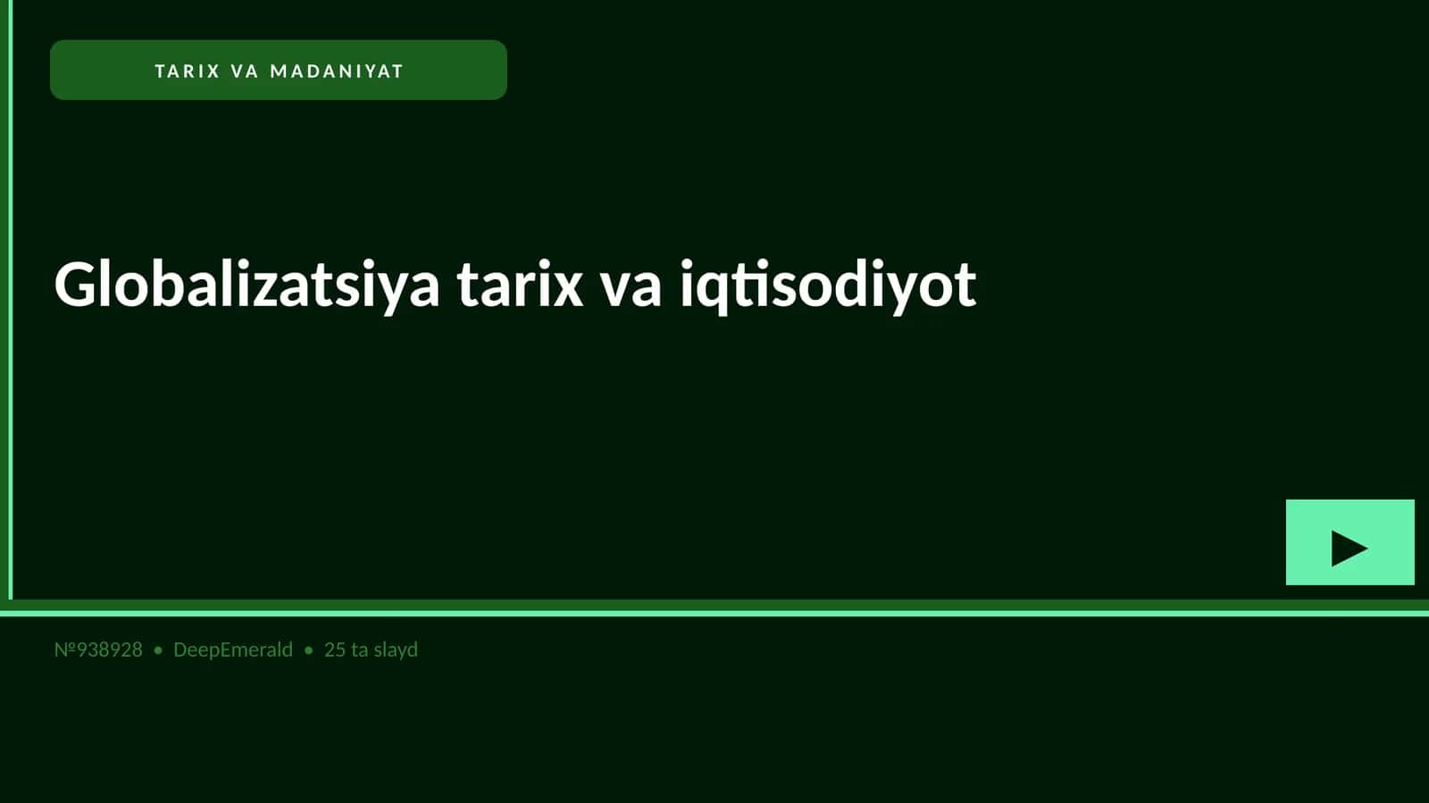Globalizatsiya tarix va iqtisodiyot 1