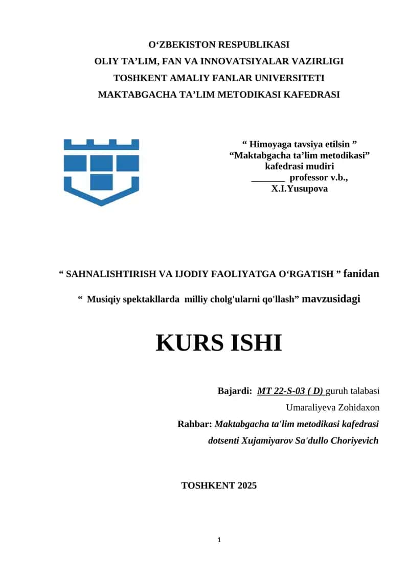 Musiqiy spektakllarda milliy cholg'ularni qo'llash 1