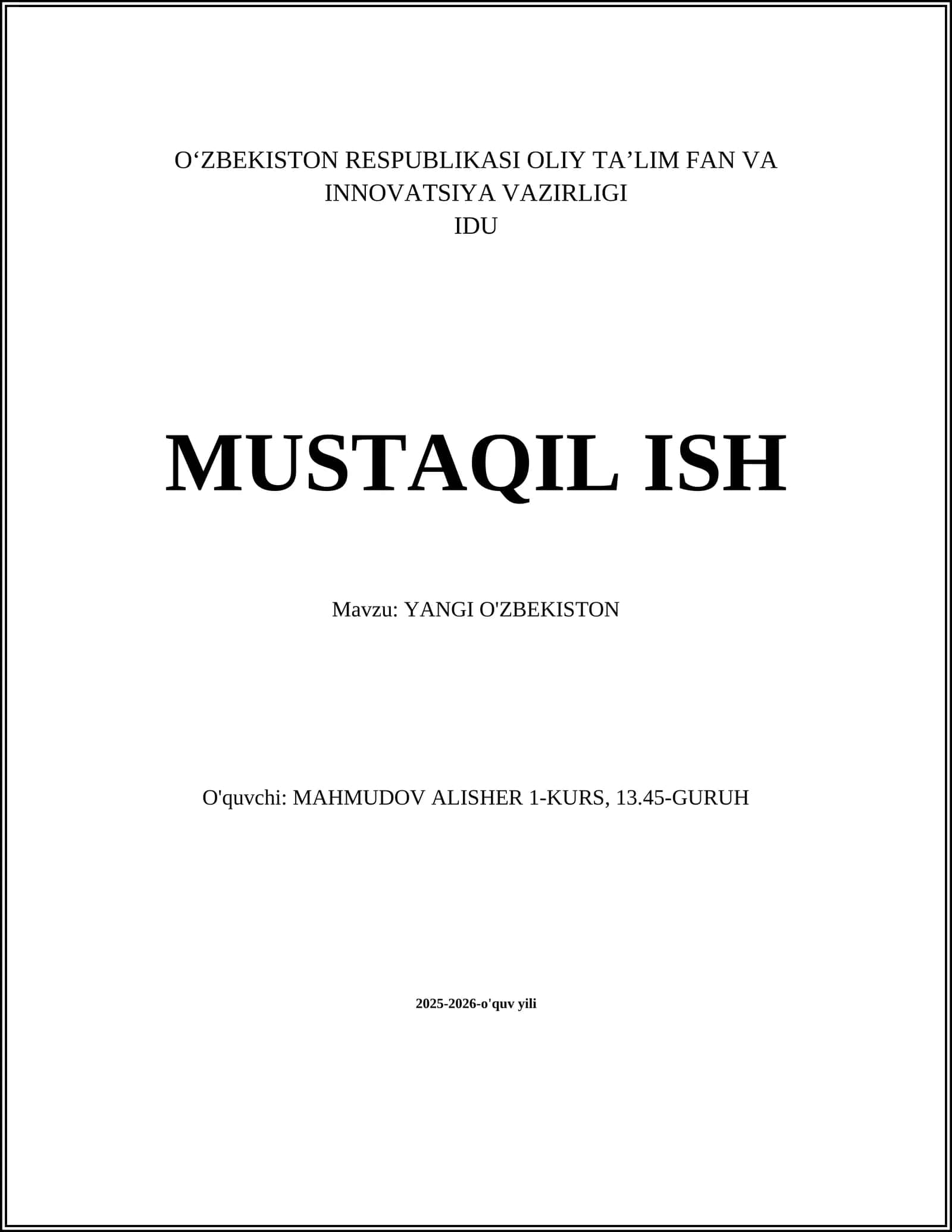 Yangi O'zbekiston 1
