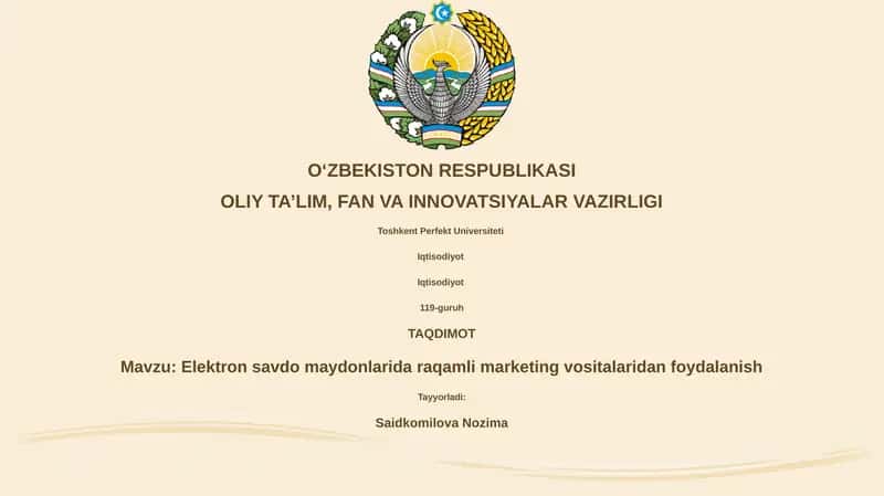 Elektron savdo maydonlarida raqamli marketing vositalaridan foydalanish 1