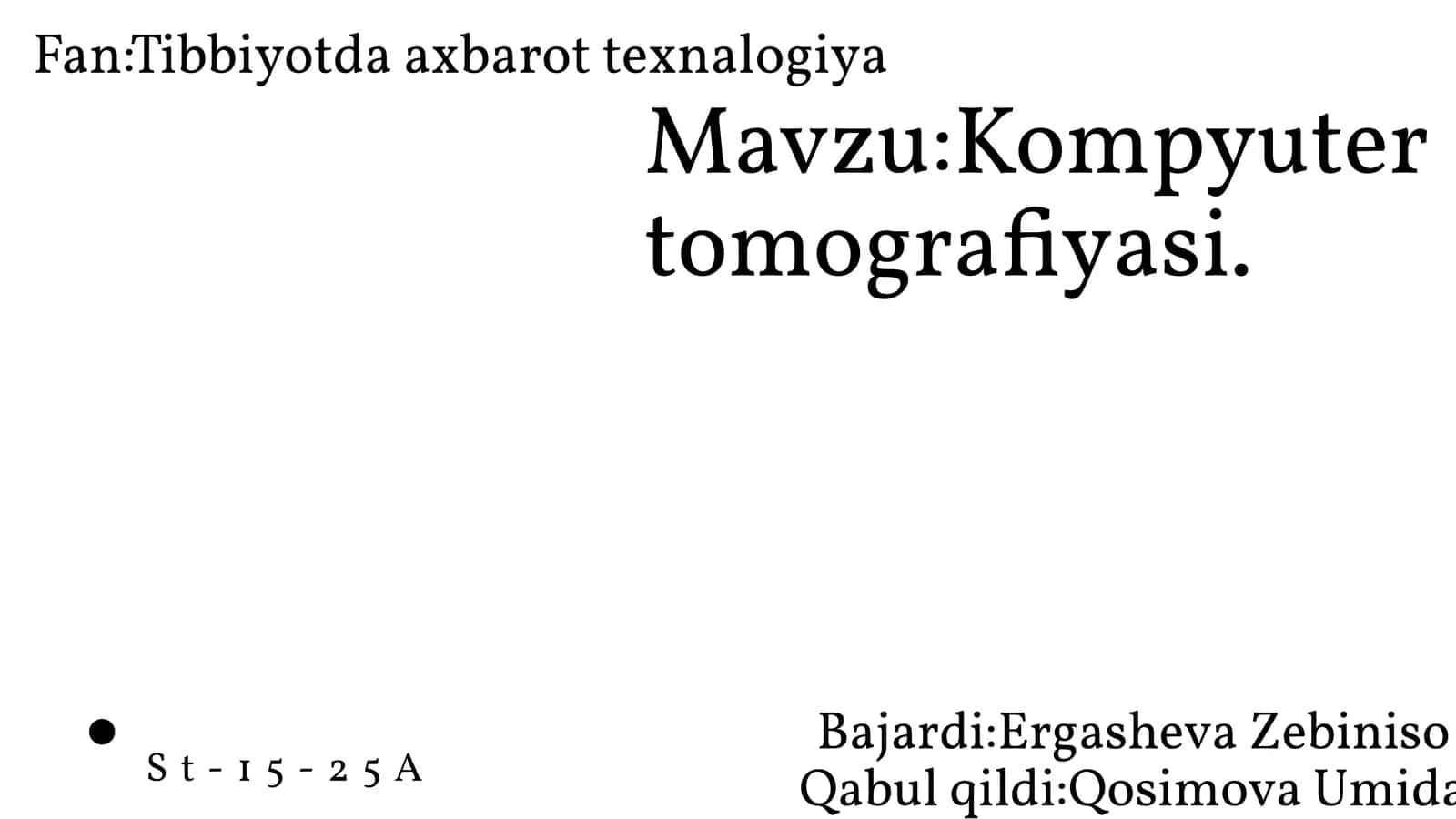 Kompyutertomografiyasi 1