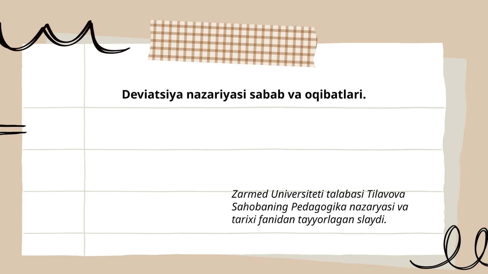 Deviatsiya nazariyasi sabab va oqibatlari 1