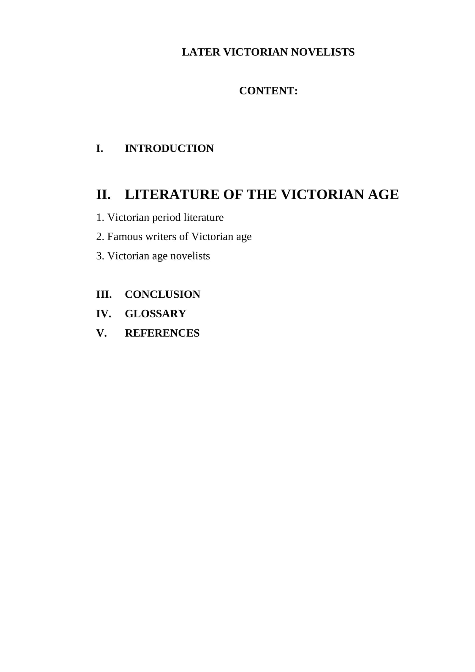 LATER VICTORIAN NOVELISTS 1
