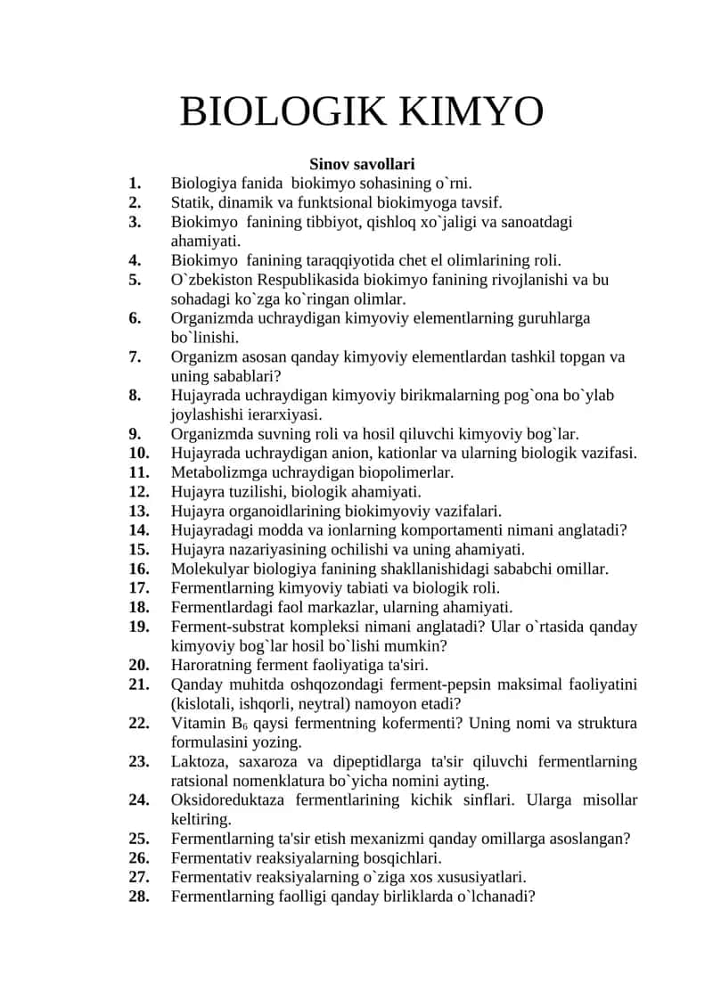 BIOLOGIK KIMYO 1