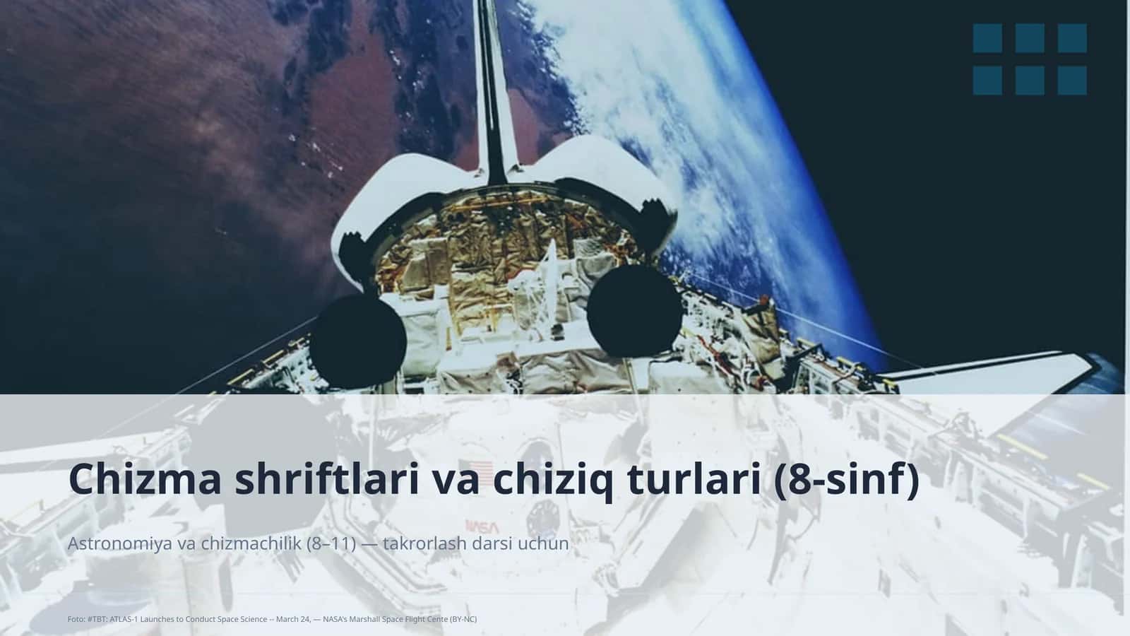 Chizma shriftlari va chiziq turlari (8-sinf) 1