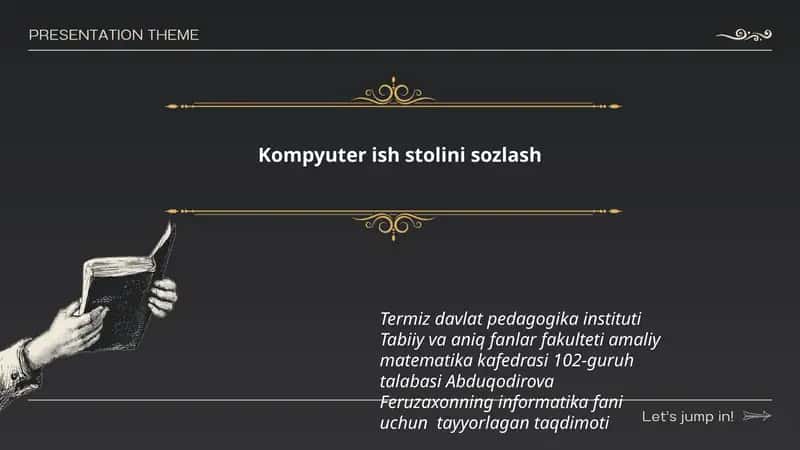 Abduqodirova Feruzaxonning informatika fani uchun tayyorlagan taqdimoti 1