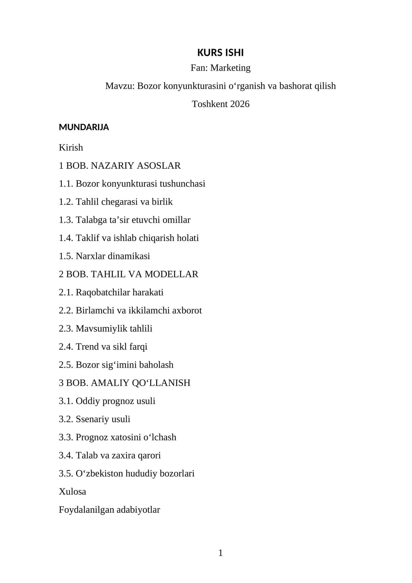 KURS ISHI Fan: Marketing 1