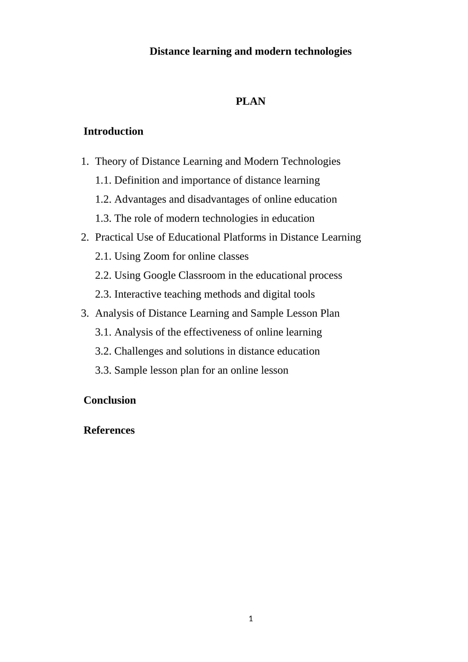 Distance learning and modern technologies. 1