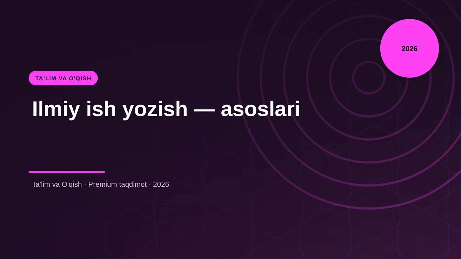 Ilmiy ish yozish — asoslari 1