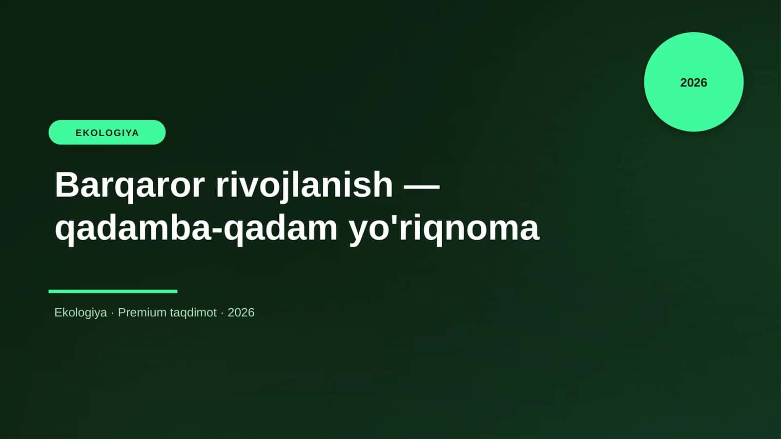 Barqaror rivojlanish — qadamba-qadam yo'riqnoma 1