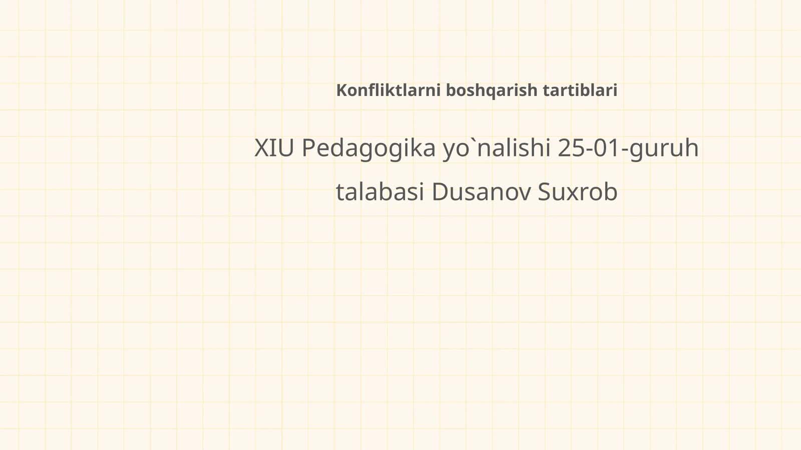 Konfliktlarni boshqarish tartiblari 1