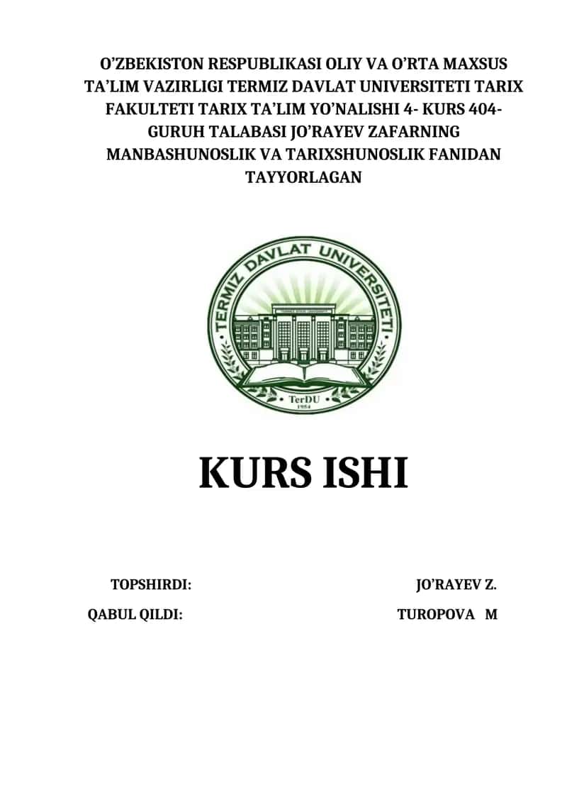 V.V.BARTOLDNING TARIXIY ASARLAR AHAMIYATI 1
