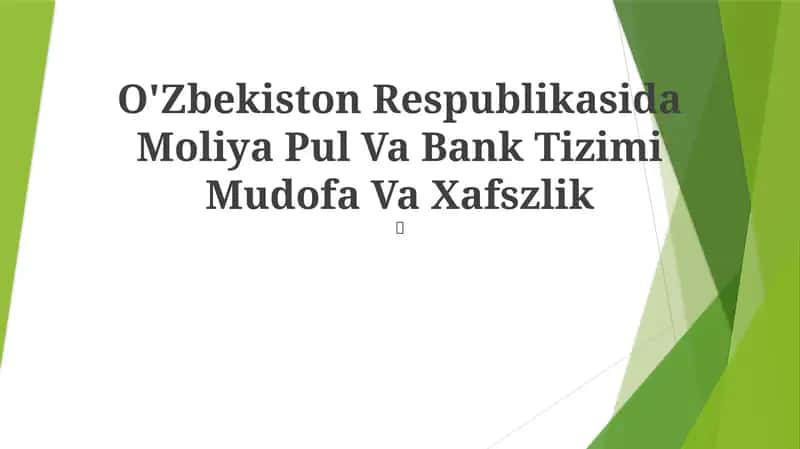 Moliya Pul Va Bank Tizimi Mudofa Va Xafszlik 1