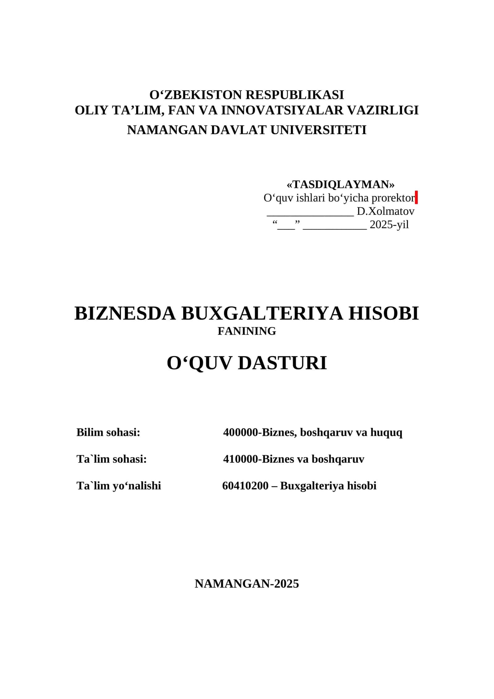 Biznesda buxgalteriya hisobi 1