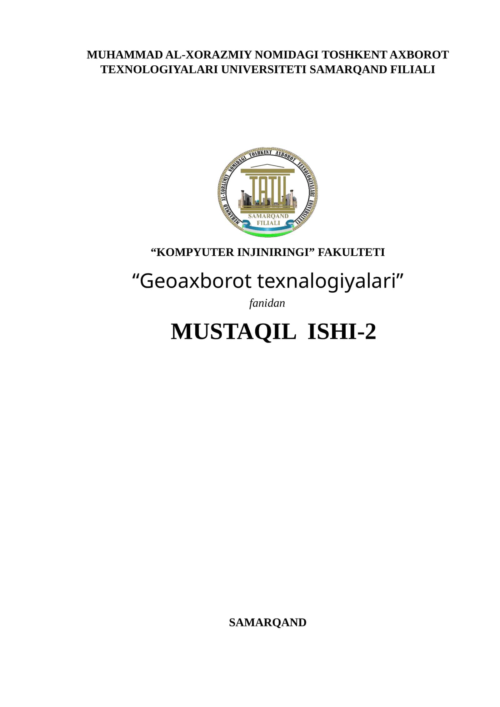 Geoaxborot texnalogiyalari 1