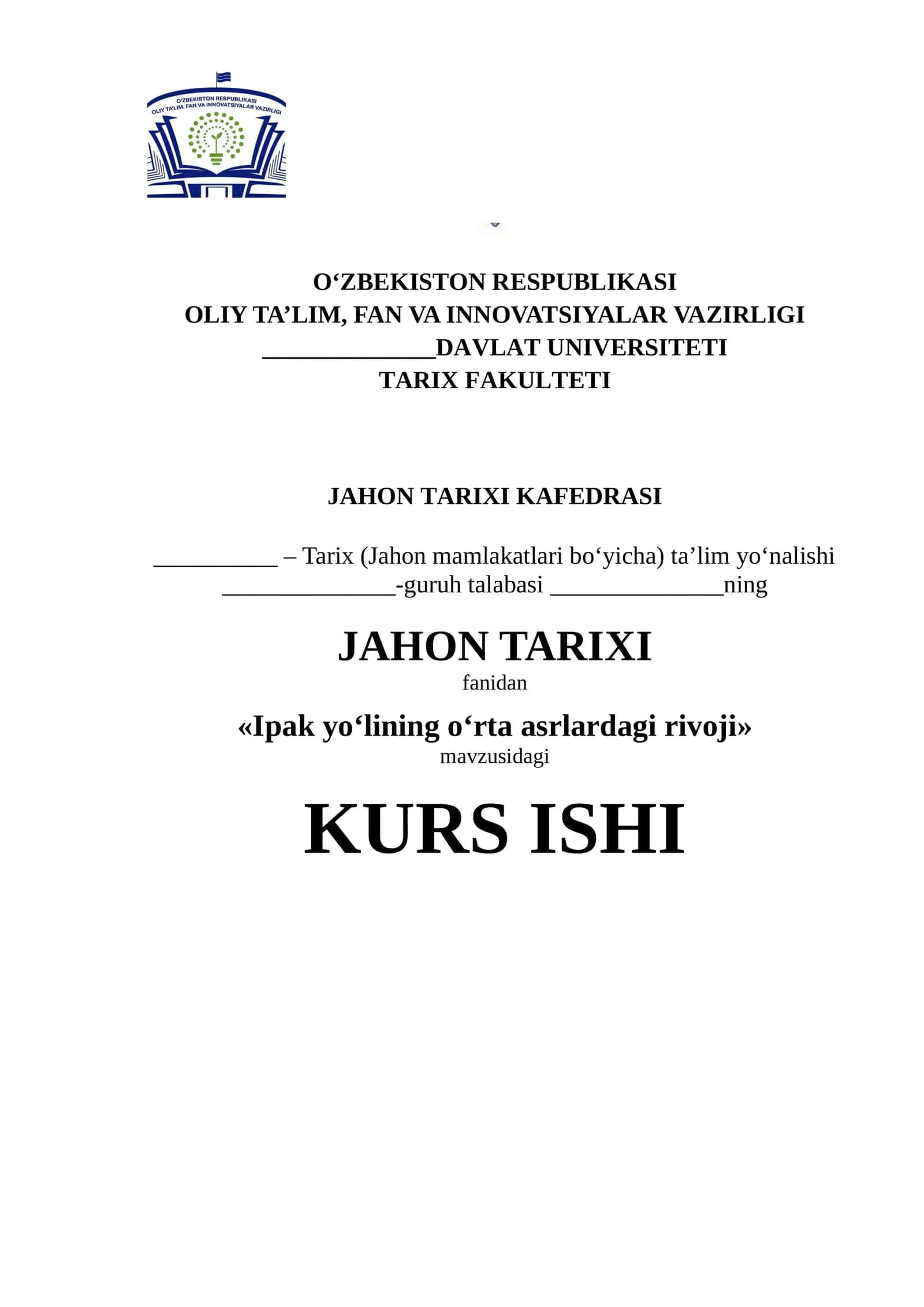 Ipak yo‘lining o‘rta asrlardagi rivoji 1