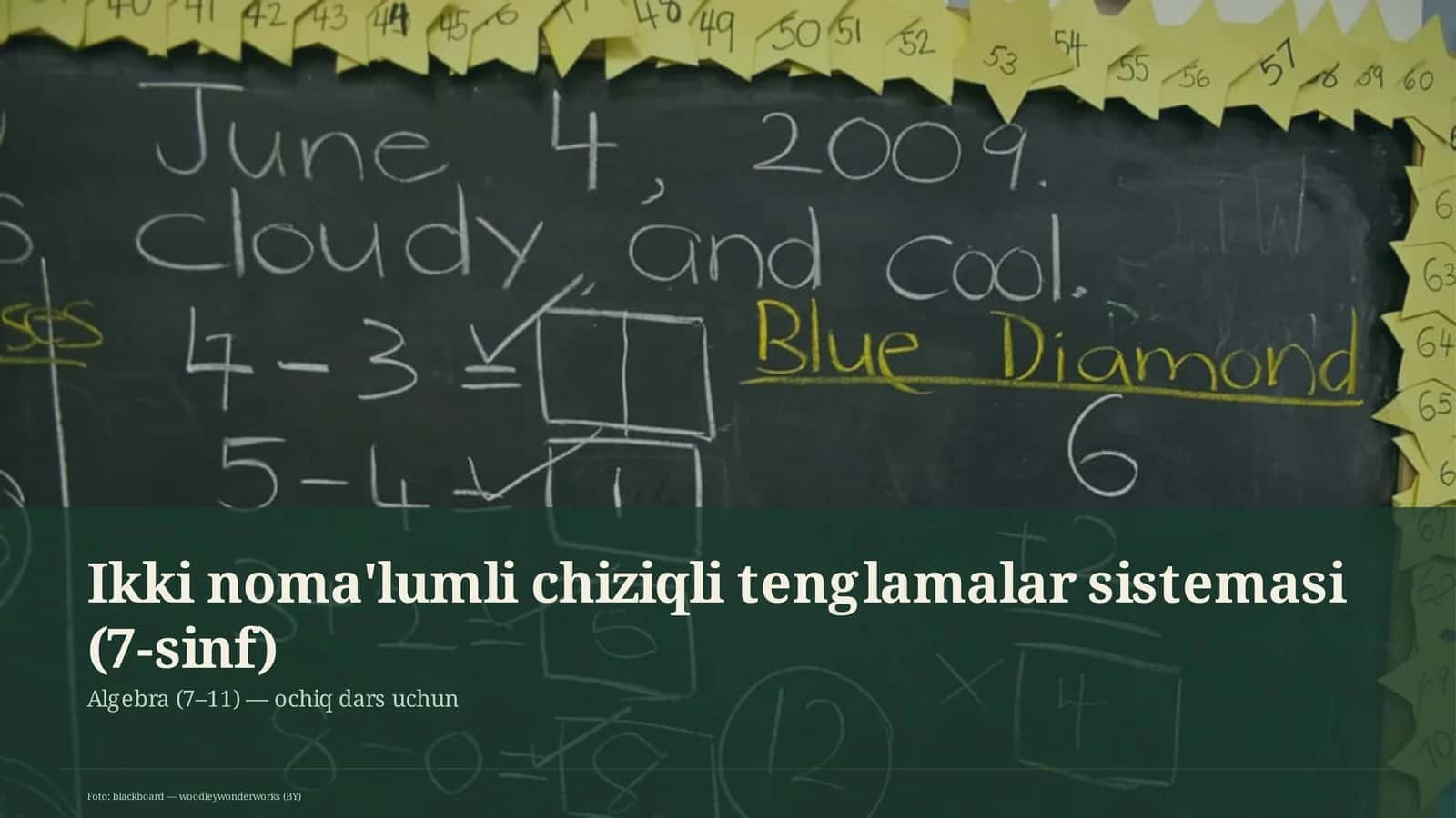 Ikki noma'lumli chiziqli tenglamalar sistemasi (7-sinf) 1