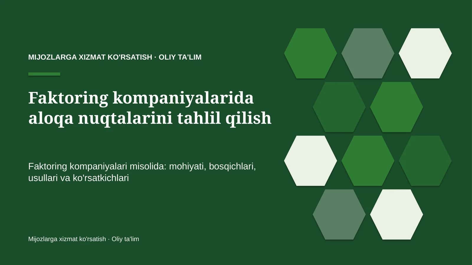 faktoring kompaniyalarida aloqa nuqtalarini tahlil qilish 9131 1