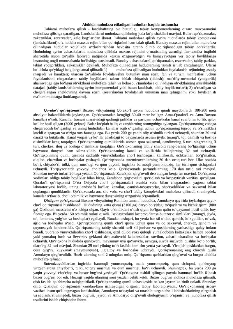 Tabiatni muhofaza qilish 1