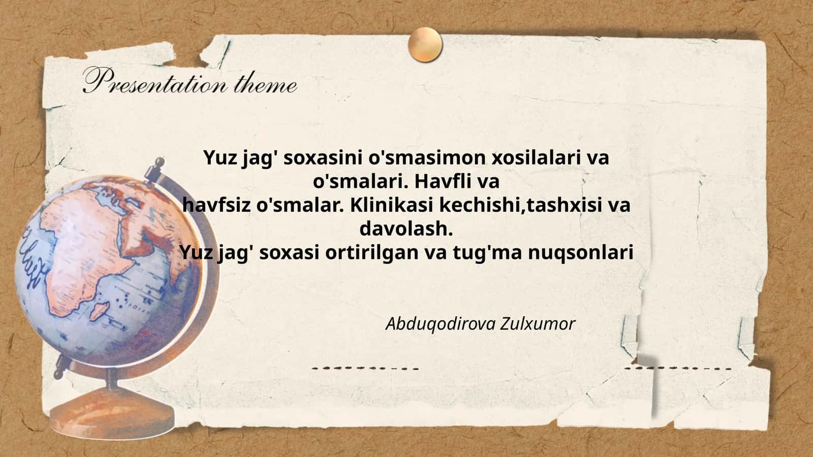Yuz jag' soxasini o'smasimon xosilalari va o'smalari 1