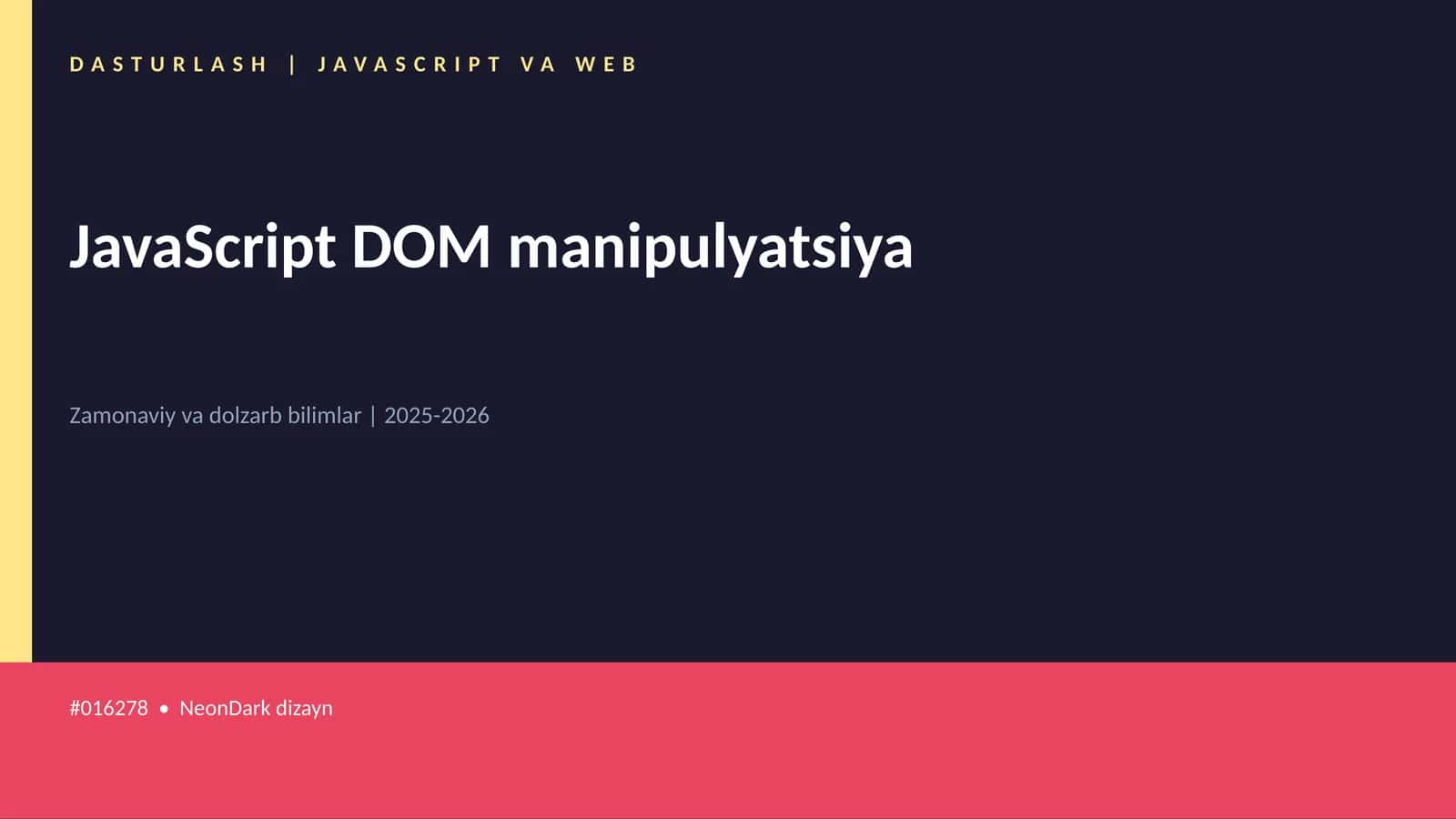 JavaScript DOM manipulyatsiya 1