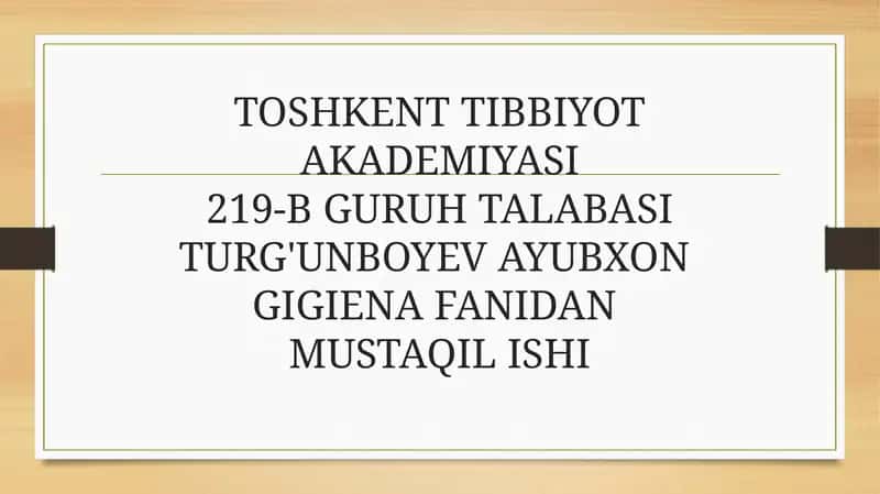 Favqulot davaziyatlarda umumiy amaliyot shifokorifa faoliyatining gigienik jihatlari 1