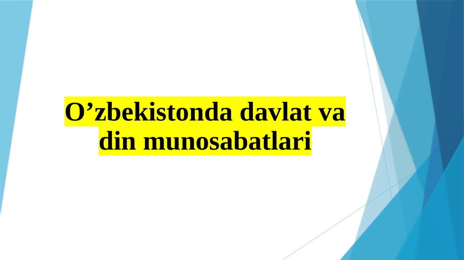 O’zbekistonda davlat va din munosabatlari 1