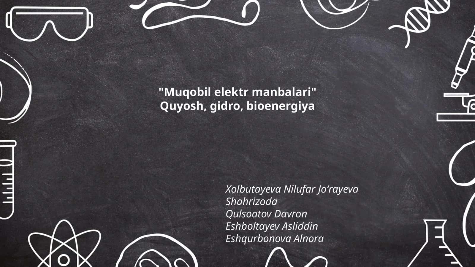 Muqobil elektr manbalari 1