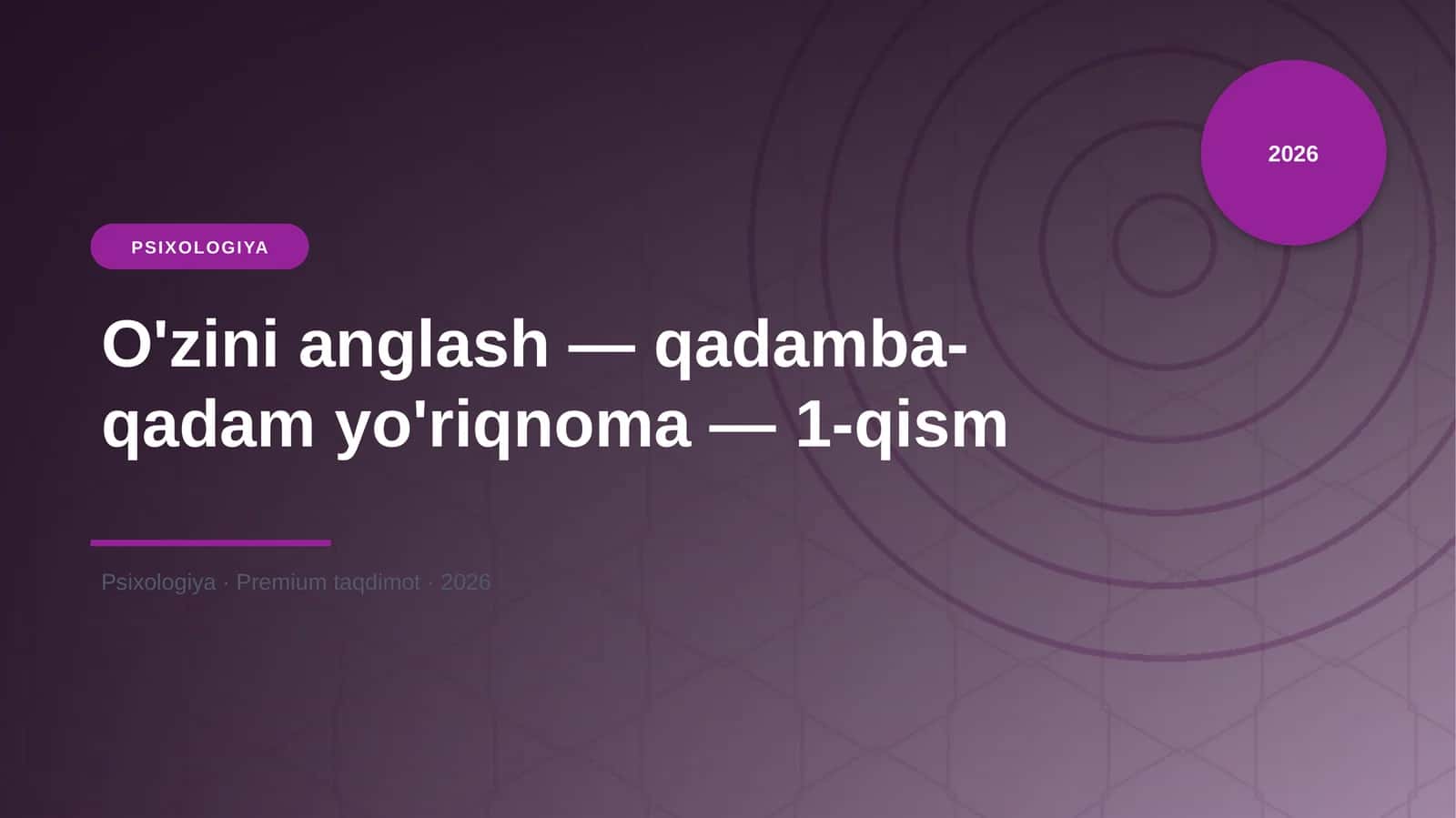 O'zini anglash — qadamba-qadam yo'riqnoma — 1-qism 1