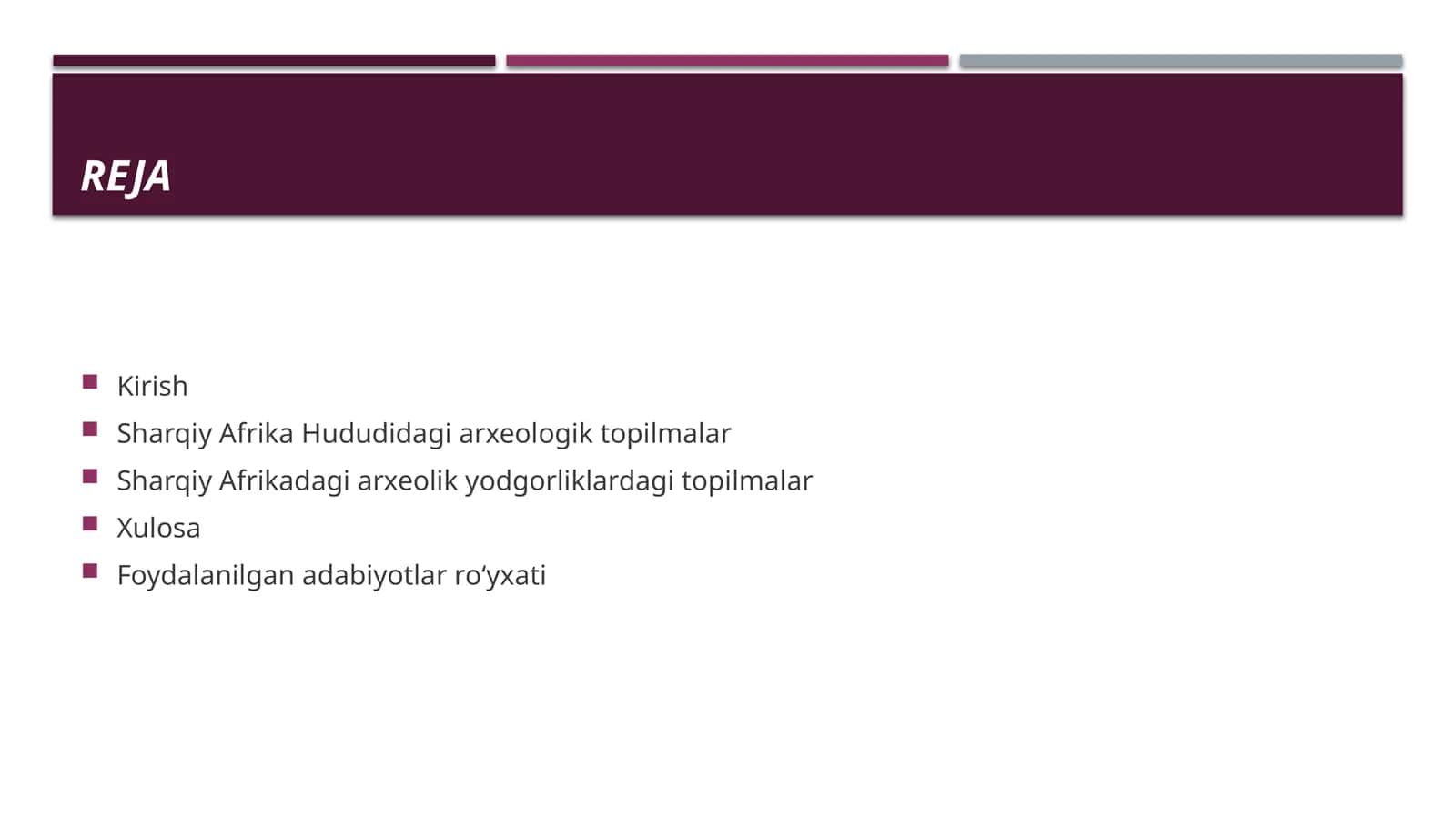 Sharqiy Afrika Hududidagi arxeologik topilmalar 1