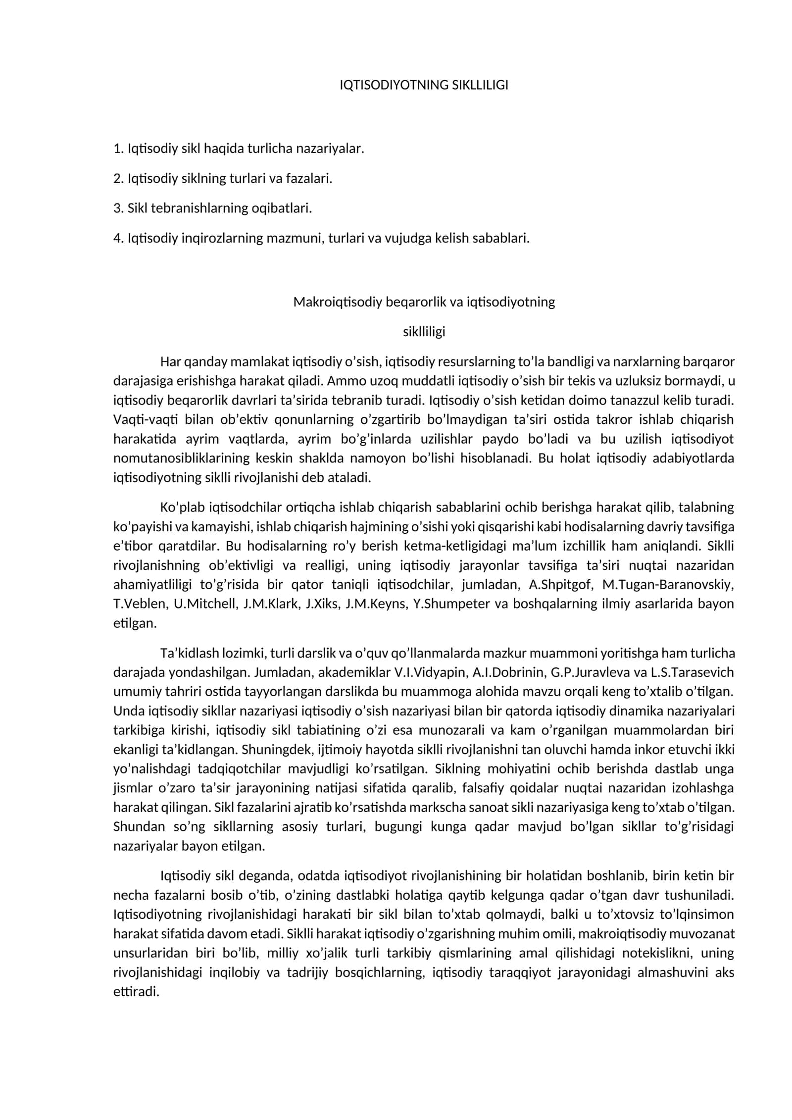 IQTISODIYOTNING SIKLLILIGI 1