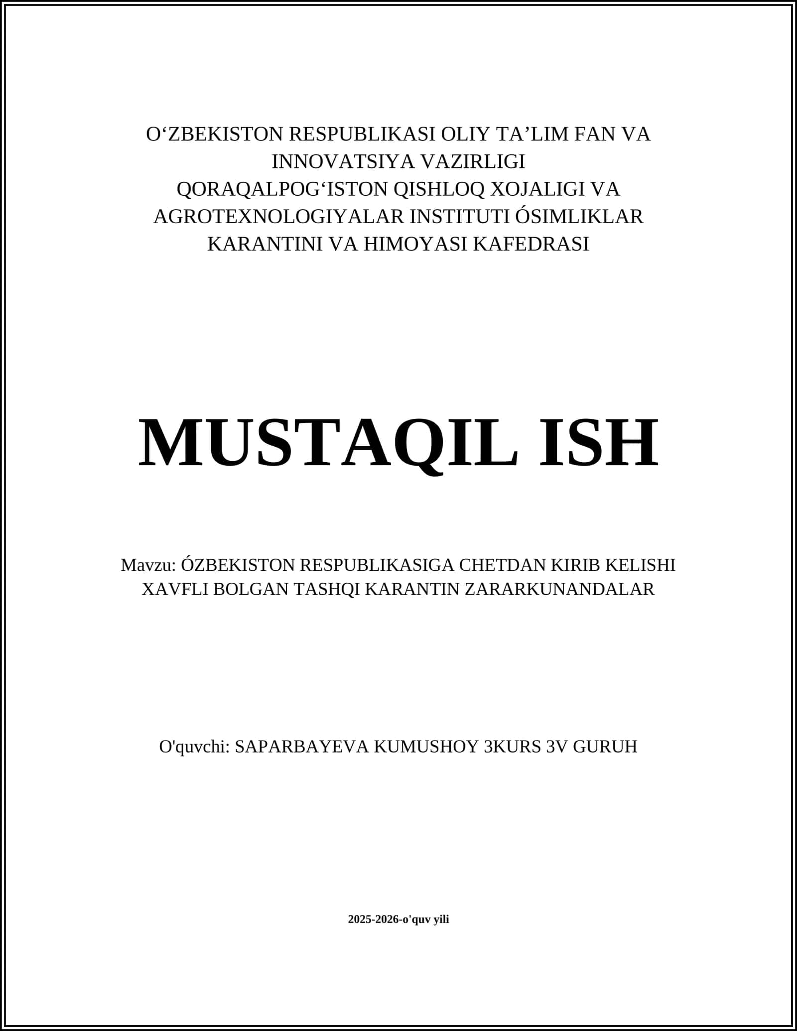 Tashqi Karantin Zararkunandalar 1