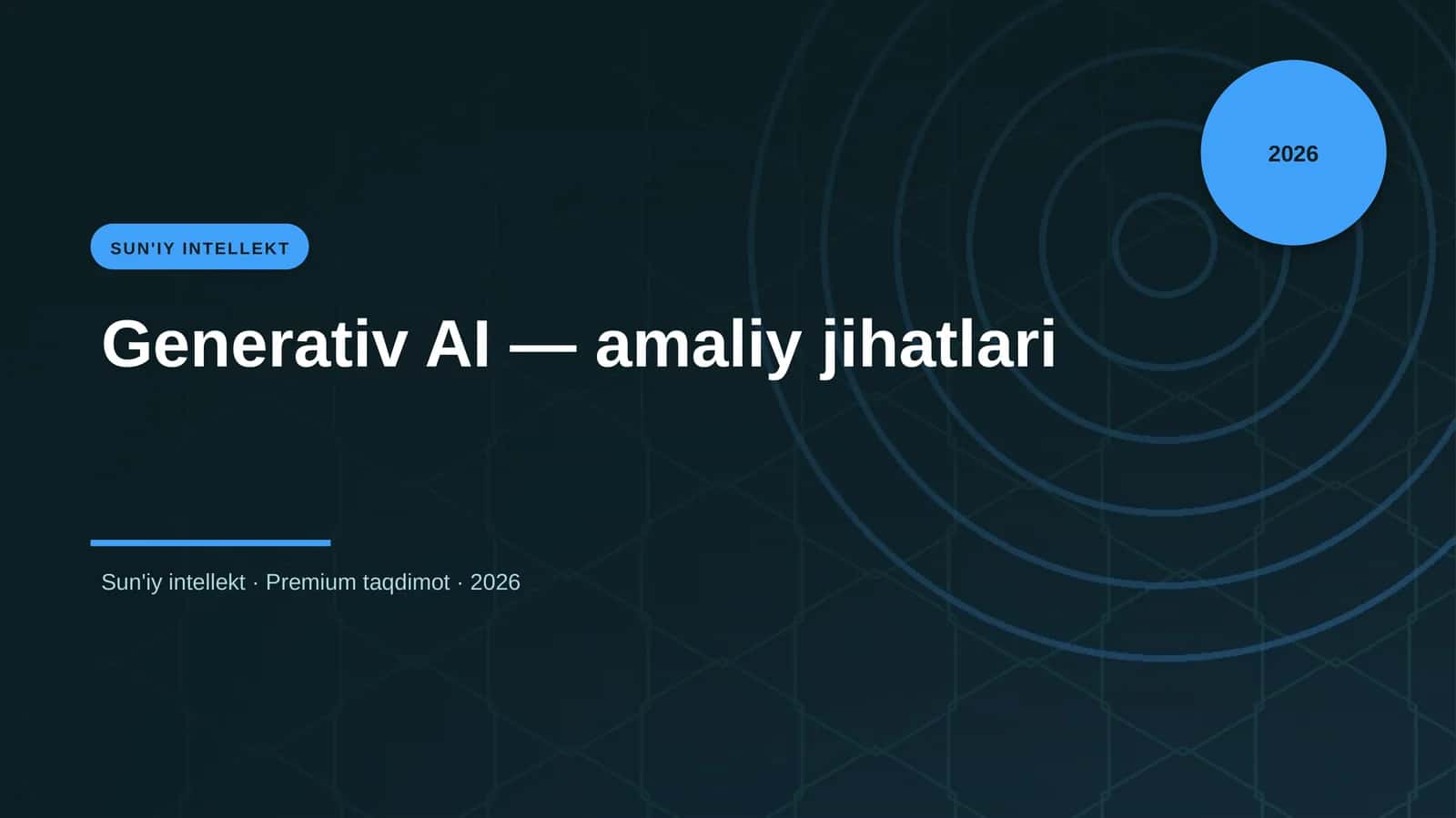 Generativ AI — amaliy jihatlari 1