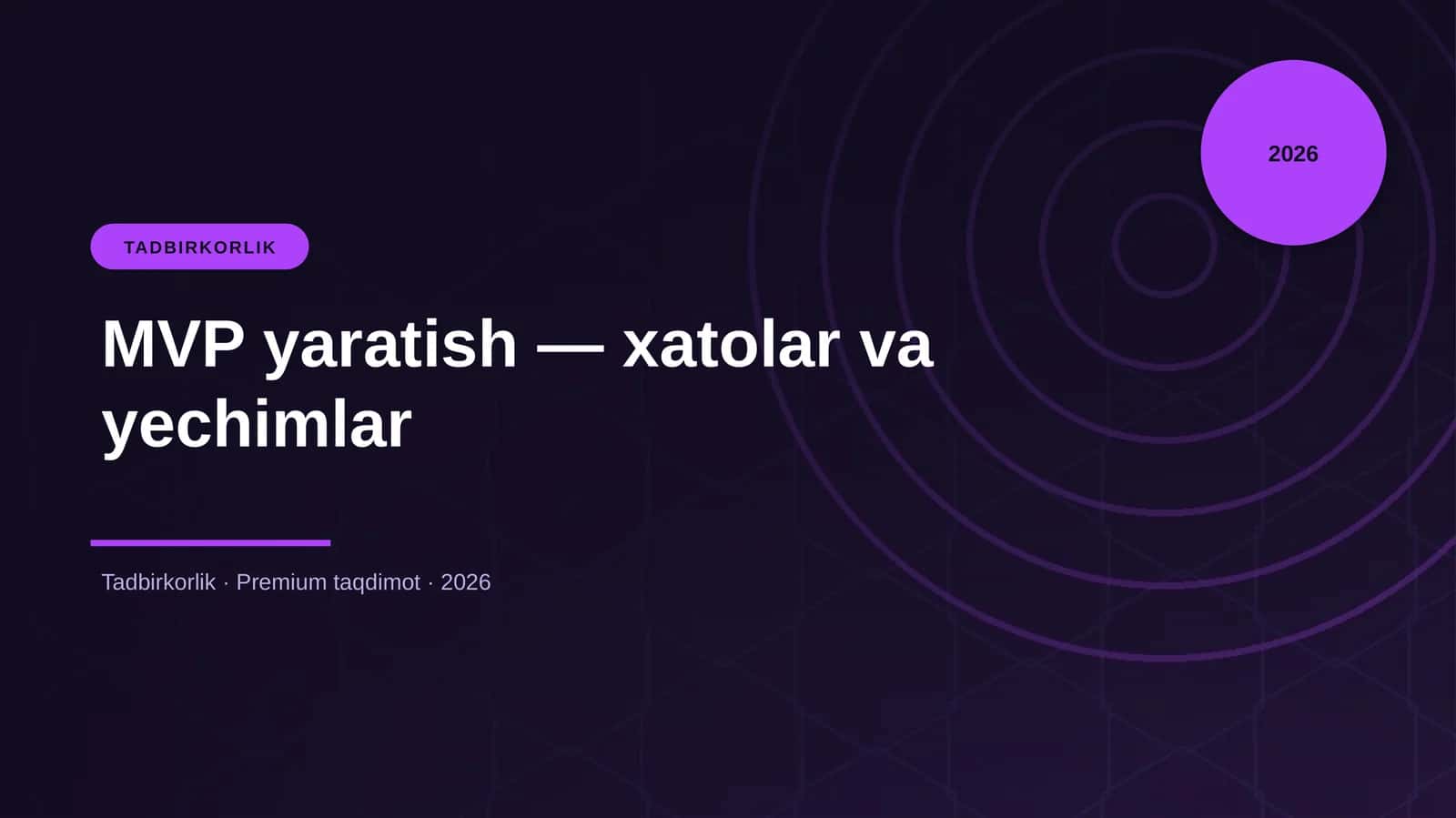 MVP yaratish — xatolar va yechimlar 1