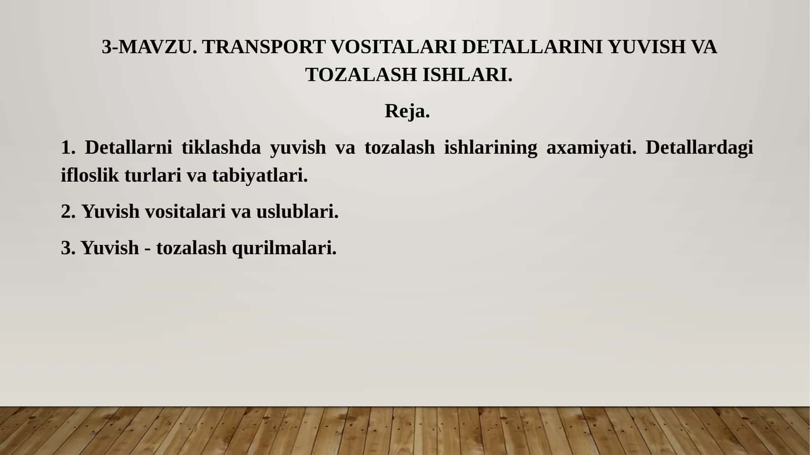 TRANSPORT VOSITALARI DETALLARINI YUVISH VA TOZALASH ISHLARI 1
