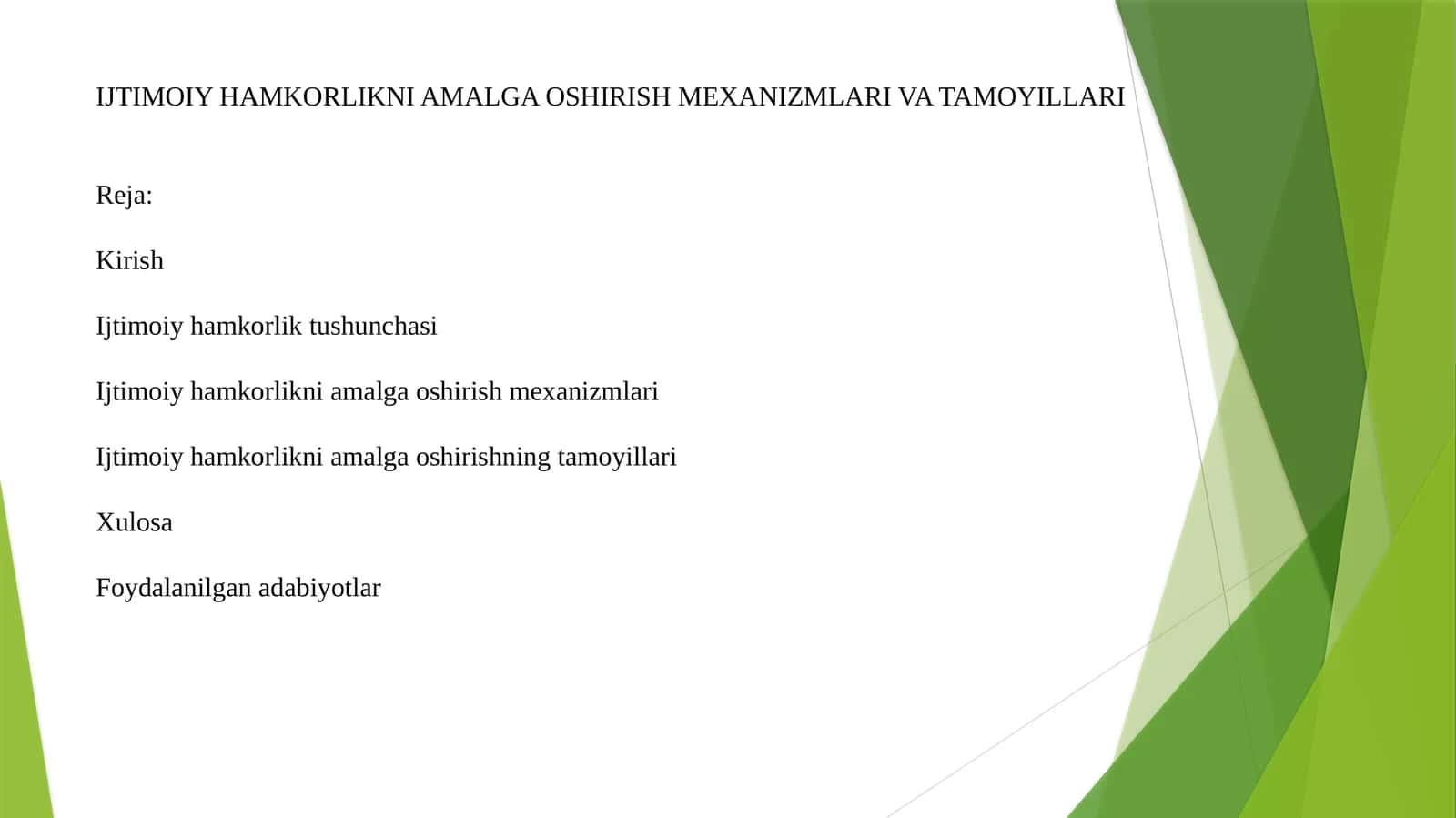 IJTIMOIY HAMKORLIKNI AMALGA OSHIRISH MEXANIZMLARI VA TAMOYILLARI 1