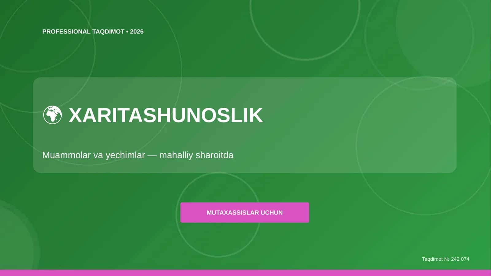 Xaritashunoslik: Muammolar va Yechimlar 1