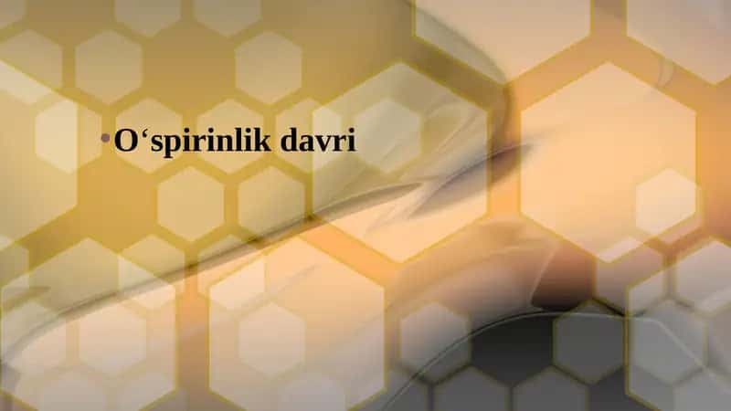 O‘spirinlik davri 1