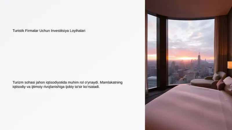Turistik Firmalar Uchun Investitsiya Loyihalari 1