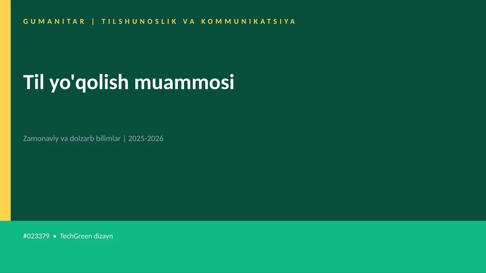 Til yo'qolish muammosi 1
