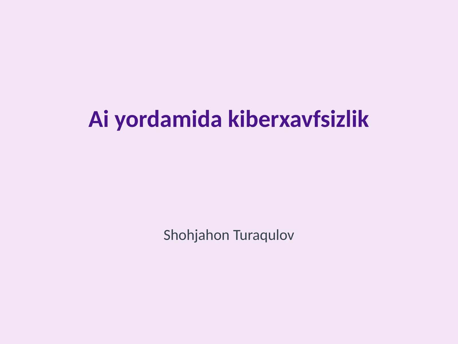 Ai yordamida kiberxavfsizlik 1