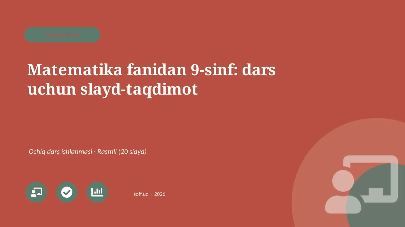 Matematika fanidan 9-sinf: dars uchun slayd-taqdimot 1
