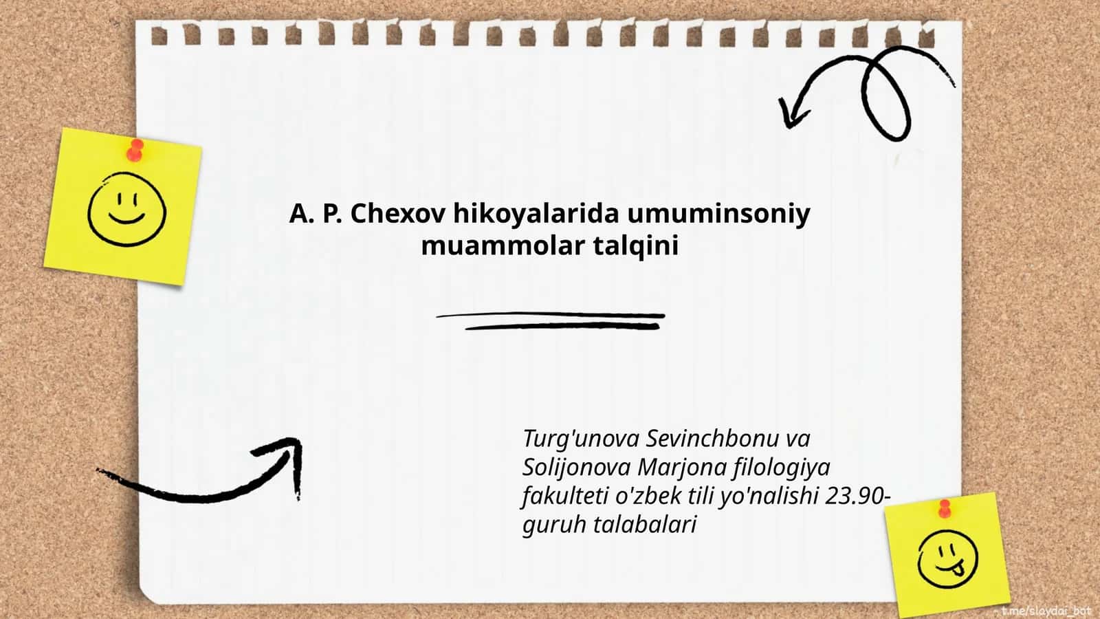 A. P. Chexov hikoyalarida umuminsoniy muammolar talqini 1