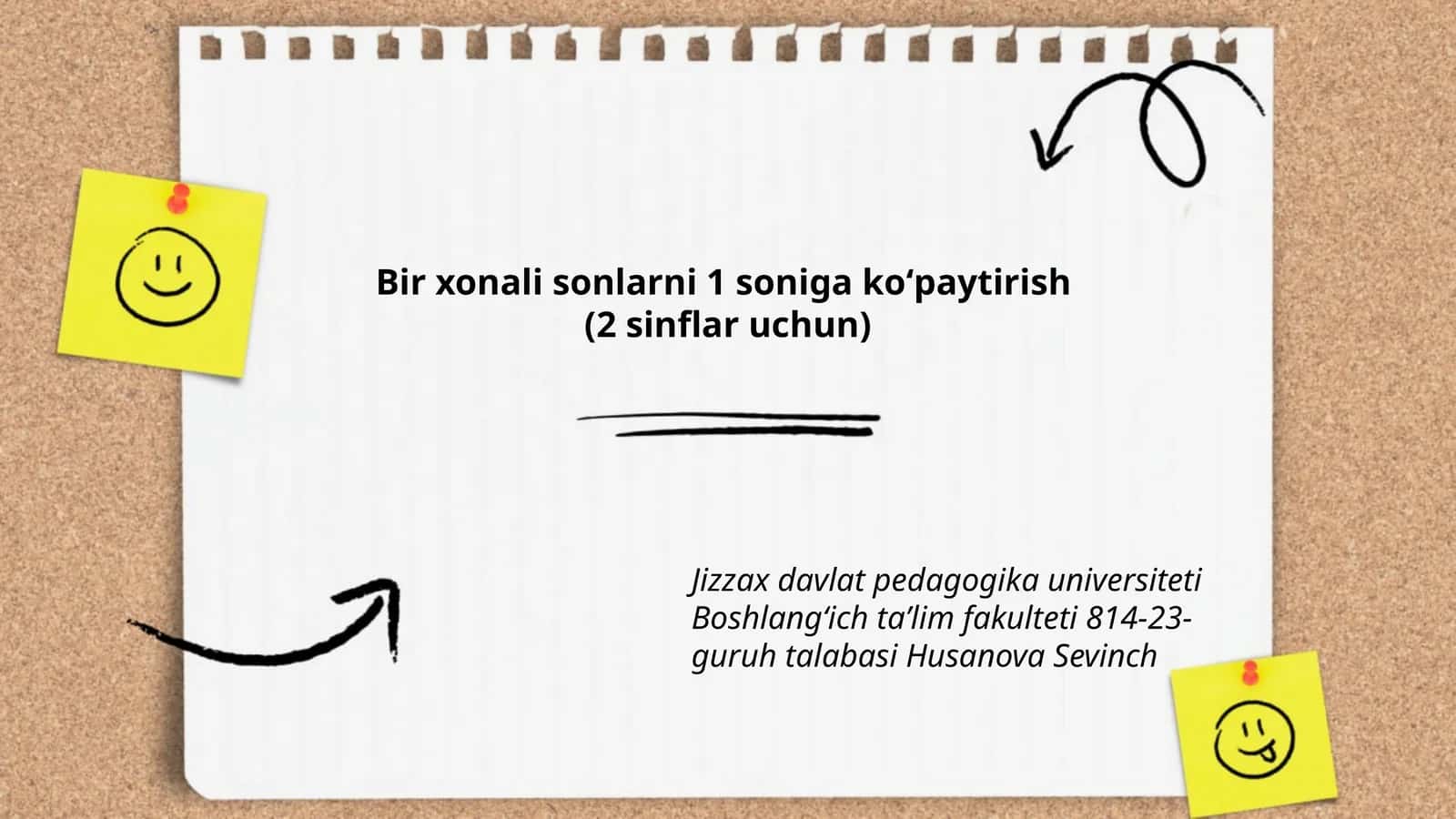 Bir xonali sonlarni 1 soniga koʻpaytirish 1